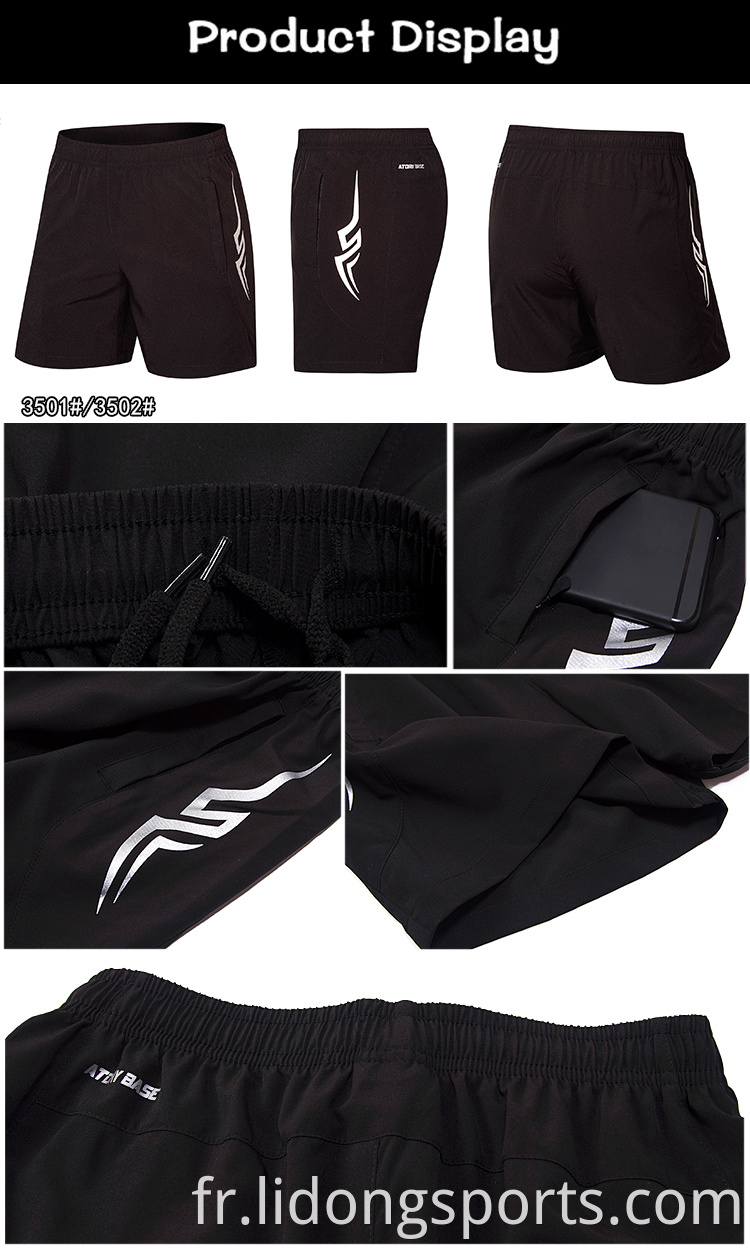 En gros logo Custom Polyester Mens Sports Gym Sweat Shorts Custom Mesh Workout Shorts